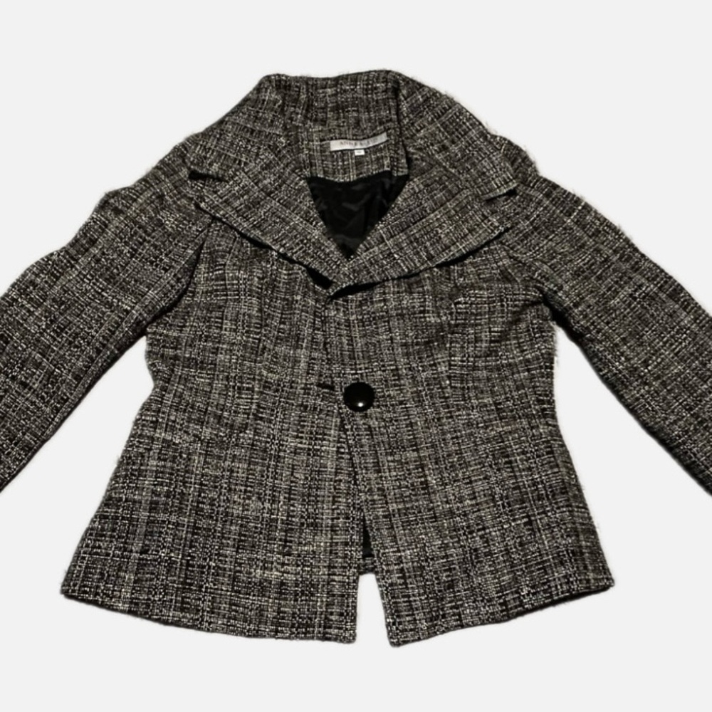 Anne Klein Black and Gray Tweed Jacket